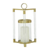 The Novogratz Gold Stainless Steel Decorative Candle Lantern with Acrylic Accents EasyOptionXY LLC