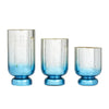 DecMode 3-Slot Silver Glass Pillar Hurricane Lamp with Ombre Effect, Set of 3 EasyOptionXY LLC