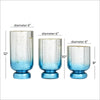 DecMode 3-Slot Silver Glass Pillar Hurricane Lamp with Ombre Effect, Set of 3 EasyOptionXY LLC
