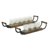 DecMode 8 Holder Brown Wood Tealight Candelabra, Set of 2 EasyOptionXY LLC