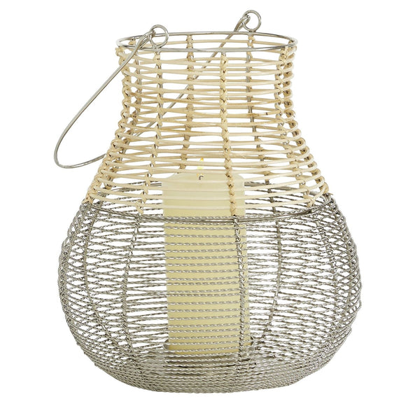 DecMode 11"W, 12"H Metal Contemporary Candle Lantern, Silver, 1 - Piece EasyOptionXY LLC