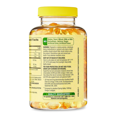 Spring Valley Proactive Support Omega-3 Mini from Fish Oil; 1000 mg; 120 Count EasyOptionXY LLC