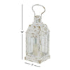 DecMode 7"W, 14"H Vintage Lantern, White, 1 - Piece EasyOptionXY LLC