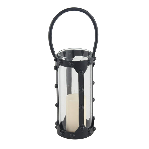Decmode Modern 12 X 6 Inch Cylindrical Metal And Glass Candle Lantern EasyOptionXY LLC