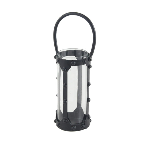 Decmode Modern 12 X 6 Inch Cylindrical Metal And Glass Candle Lantern EasyOptionXY LLC