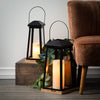Sullivans 17.75" & 14.75" Black Metal & Wood Lantern Set of 2 EasyOptionXY LLC