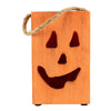 Northlight 8" Orange Wood Jack O Lantern Halloween Candle Lantern EasyOptionXY LLC