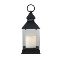 9.5" Black Candle Lantern with Flameless LED Candle Tabletop Decor EasyOptionXY LLC