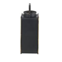 Decmode Modern 16 X 13 Inch Black Metal And Glass Candle Lantern EasyOptionXY LLC