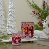 Northlight 5" Red and Shiny Silver Deer in Winter Woods Flameless Candle Holder EasyOptionXY LLC