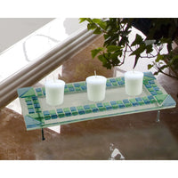 Dale Tiffany 16" x 5" Contemporary Glass Candle Lantern Holder, Blue EasyOptionXY LLC