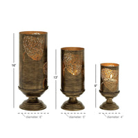 DecMode 9", 13", 16"H Eclectic Lantern, Brown, 3 - Pieces EasyOptionXY LLC