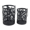Decmode Eclectic 11 And 14 Inch Round Black Iron Candle Lanterns - Set of 2 EasyOptionXY LLC