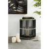 Decmode - 14' x 18' Large Cylindrical Black Rattan Rustic Lantern, Birdcage Shape EasyOptionXY LLC