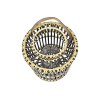 Decmode - 14' x 18' Large Cylindrical Black Rattan Rustic Lantern, Birdcage Shape EasyOptionXY LLC