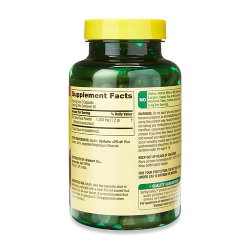 Spring Valley Red Yeast Rice Supplement; 600 mg; 120 Count EasyOptionXY LLC