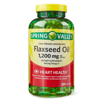 Spring Valley Flaxseed Oil Softgels Dietary Supplement; 1200 mg; 200 Count EasyOptionXY LLC