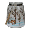 6.25" Trees and Fawns Flameless Glass Candle Lantern EasyOptionXY LLC