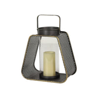 DecMode Indoor 11"W, 15"H Industrial Iron Lantern Black, 1-Piece EasyOptionXY LLC