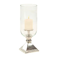 DecMode Silver Aluminum Pillar Hurricane Lamp EasyOptionXY LLC