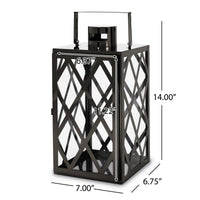 Farnsworth Stainless Steel Outdoor 14" Lantern, Black EasyOptionXY LLC