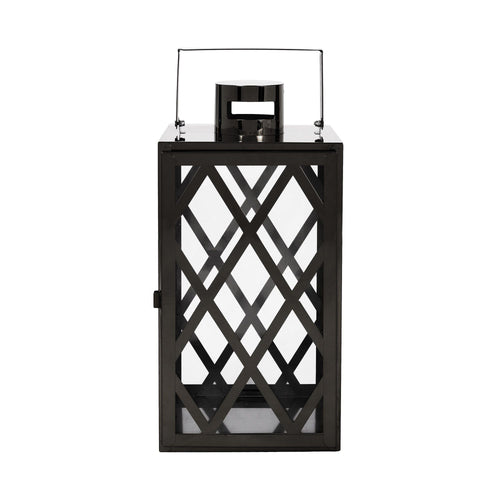 Farnsworth Stainless Steel Outdoor 14" Lantern, Black EasyOptionXY LLC
