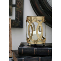 DecMode Gold Metal Pillar Hurricane Lamp EasyOptionXY LLC