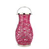Northlight 16.25" Modern Fuchsia Pink Decorative Woven Iron Pillar Candle Lantern with Glass EasyOptionXY LLC