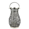Northlight 16.25" Modern Fuchsia Pink Decorative Woven Iron Pillar Candle Lantern with Glass EasyOptionXY LLC