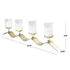 The Novogratz 4-Slot Gold Stainless Steel Metal 4 Candle Hurricane Lamp with Wavy Base EasyOptionXY LLC