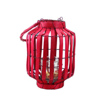 20" Tropicalia Blush Red Cabana Tiki Bar Votive Candle Holder Lantern EasyOptionXY LLC