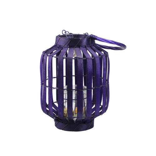 20" Tropicalia Deep Purple Cabana Tiki Bar Votive Candle Holder Lantern EasyOptionXY LLC