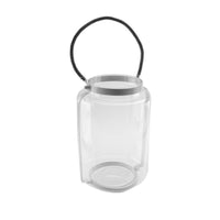 18" Clear Glass Hurricane Pillar Candle Lantern with White Metal Frame EasyOptionXY LLC