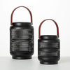 Sullivans 10.5" & 7.25" Modern Black Caged Lantern Set of 2, Metal EasyOptionXY LLC