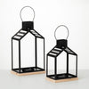 Sullivans 22.25" & 17" Black Metal Modern Lantern Set of 2 EasyOptionXY LLC