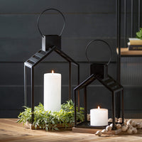 Sullivans 22.25" & 17" Black Metal Modern Lantern Set of 2 EasyOptionXY LLC
