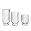 DecMode 3-Slot Silver Glass Pillar Hurricane Lamp with Faux Mercury Glass Finish, Set of 3 EasyOptionXY LLC