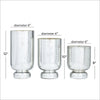DecMode 3-Slot Silver Glass Pillar Hurricane Lamp with Faux Mercury Glass Finish, Set of 3 EasyOptionXY LLC