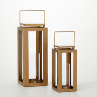 Sullivans 24.25" & 18" Modern Metal Gold Lantern Set of 2 EasyOptionXY LLC