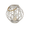Decmode Large Round Woven Rattan White Lantern with Burlap Jute Rope Handle and Glass Insert, 15' x 15' EasyOptionXY LLC