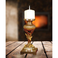 Dale Tiffany 10" x 5" Modern Asymmetrical Metal Candle Lantern Holder, Brown EasyOptionXY LLC