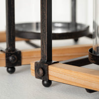 Sullivans 21.5" & 17.5" Black Metal Hurricane Lanterns Set of 2 EasyOptionXY LLC