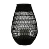 Creative Co-Op Black Rattan Lantern with Glass Insert EasyOptionXY LLC