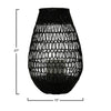 Creative Co-Op Black Rattan Lantern with Glass Insert EasyOptionXY LLC