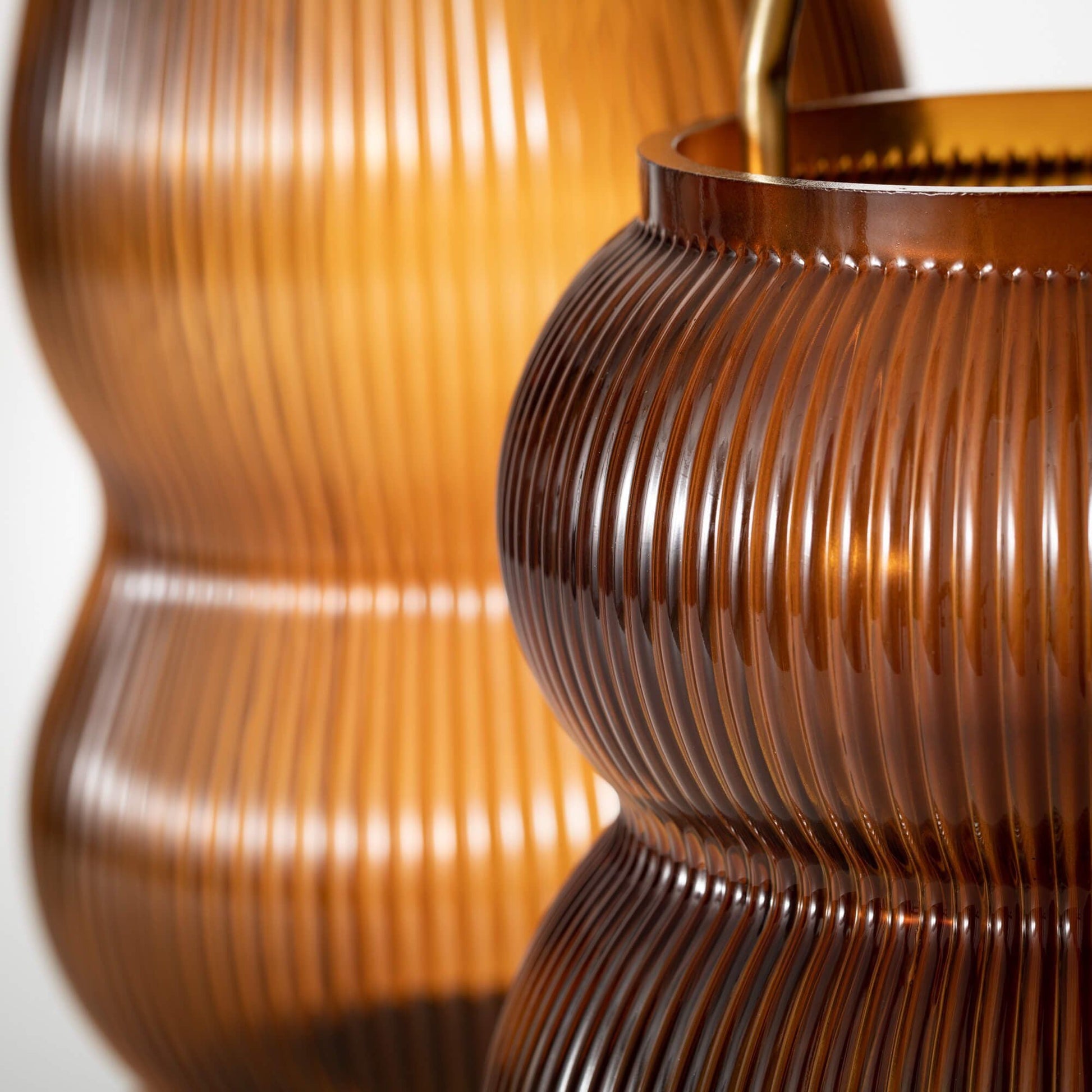 Sullivans 16.5" & 19.5" Amber Glass Lantern Set of 2 EasyOptionXY LLC