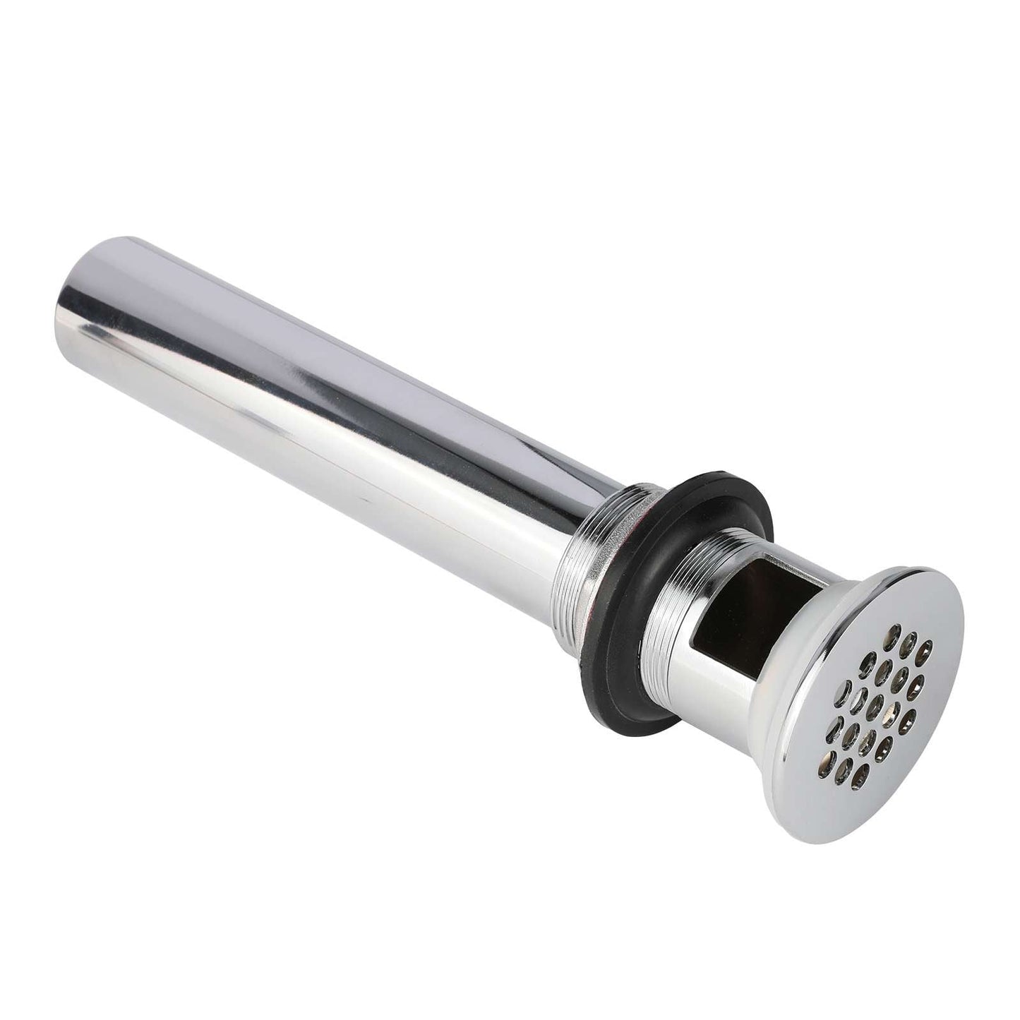 Bathroom Sink Overflow Flat Top Grid Drain Assembly, Chrome Plated