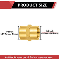 1/2" Female NPT Brass Hex Connector