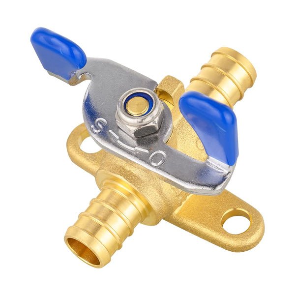 1/2" PEX Crimp Drop Ear Butterfly Ball Valve, Blue (Lead Free) Plumbingsell