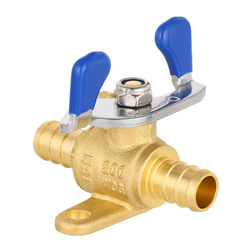 1/2" PEX Crimp Drop Ear Butterfly Ball Valve, Blue (Lead Free) Plumbingsell