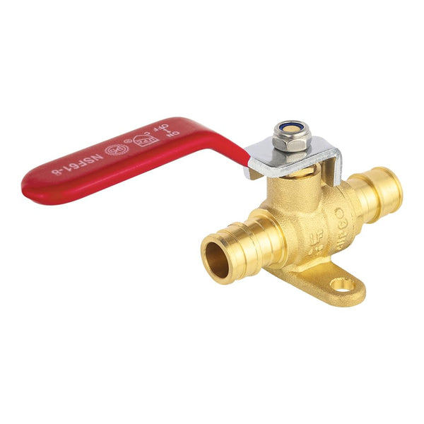 1/2" PEX Crimp Drop Ear Ball Valve, Red (Lead Free)
